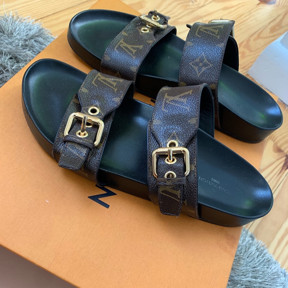 Louis Vuitton Monogram Bom Dia Sandals Size 37.5 - Picture 5 of 8